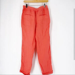 Victoria’s Secret Coral Linen Drawstring Pants Size 8